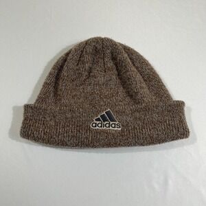 Adidas Beanie Hat Brown Marled Knit Vintage Style Gorpcore Winter Cap RN 90288